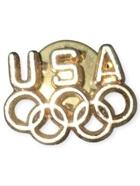 Vintage USA Olympic Rings Gold Pin UNISEX